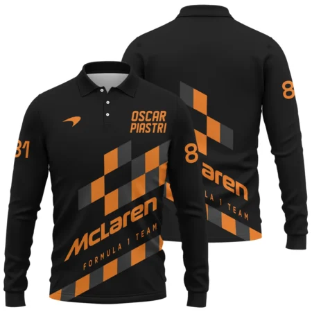 Oscar Piastri McLaren F1 Long Polo Shirt All Over Prints BLOP10425A6LPL
