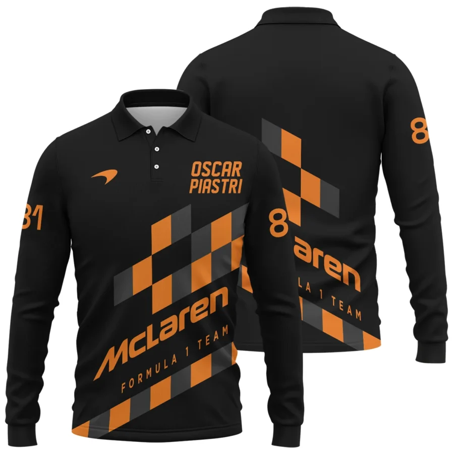 Oscar Piastri McLaren F1 Long Polo Shirt All Over Prints BLOP10425A6LPL