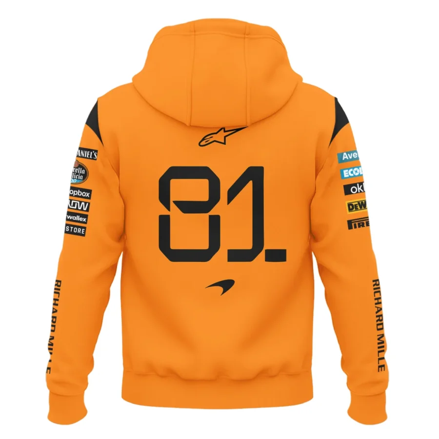 Oscar Piastri McLaren Formula One Exclusive Zipper Hoodie BLF1180525A3ZHD
