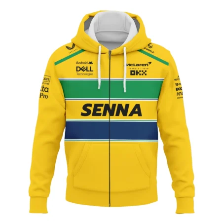Ayrton Senna McLaren Formula One Exclusive Zipper Hoodie BLF1190525A2ZHD
