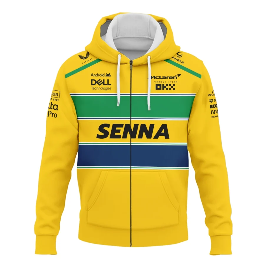 Ayrton Senna McLaren Formula One Exclusive Zipper Hoodie BLF1190525A2ZHD