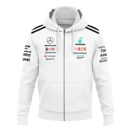 2025 Team Mercedes-AMG Petronas F1 Exclusive Logo Zipper Hoodie BLMER6525A2ZHD