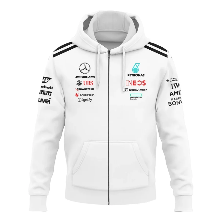 2025 Team Mercedes-AMG Petronas F1 Exclusive Logo Zipper Hoodie BLMER6525A2ZHD