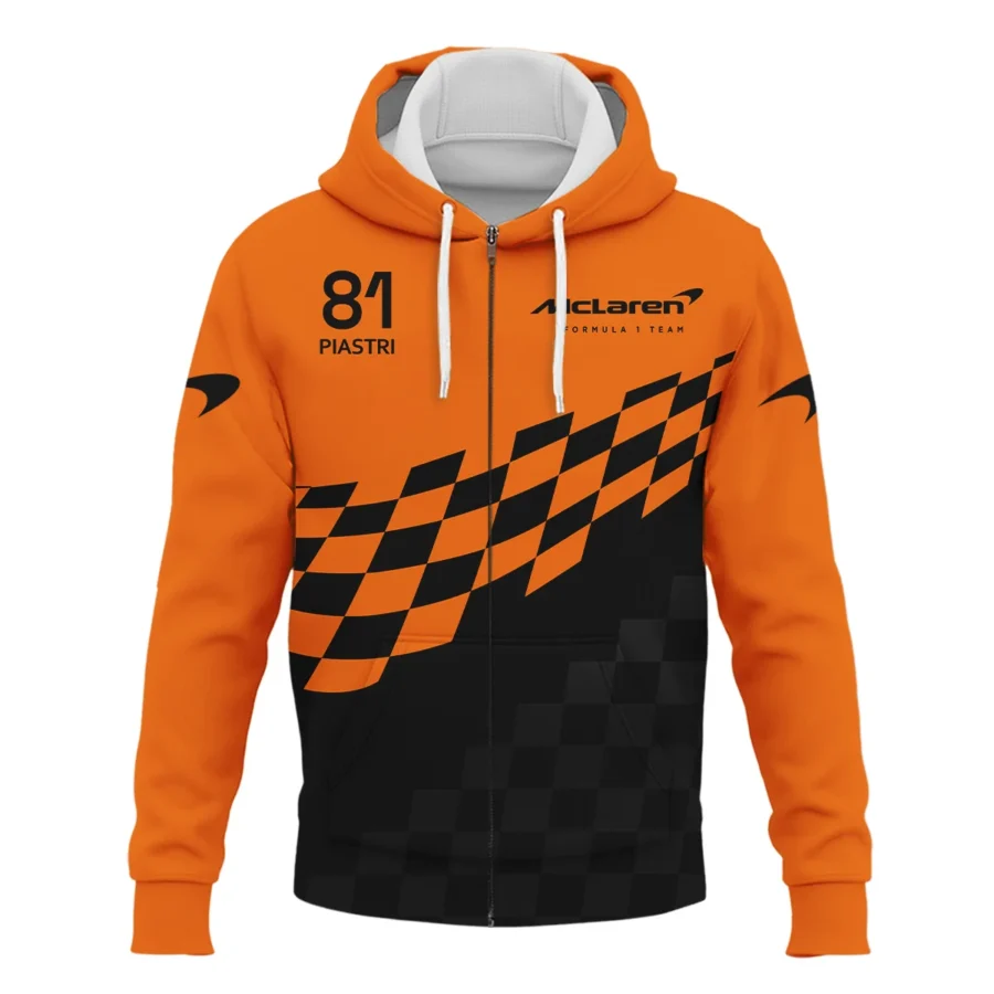 Oscar Piastri McLaren F1 Exclusive Logo Zipper Hoodie BLOP10425A1ZHD