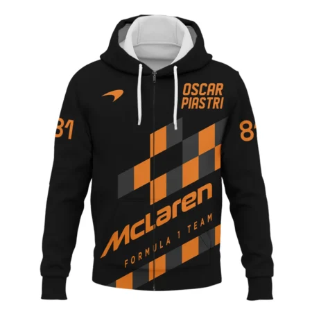 Oscar Piastri McLaren F1 Exclusive Logo Zipper Hoodie BLOP10425A6ZHD