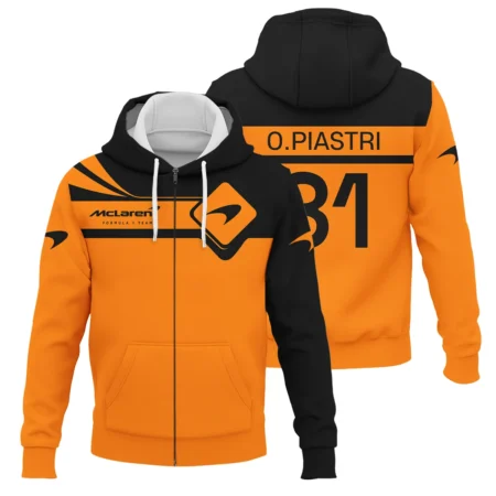 Oscar Piastri McLaren F1 Exclusive Logo Zipper Hoodie BLMCL5525A4ZHD