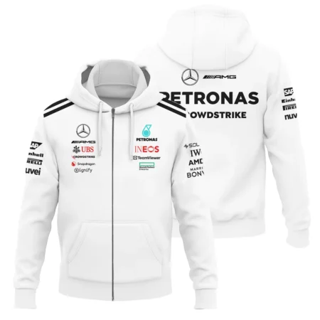 2025 Team Mercedes-AMG Petronas F1 Exclusive Logo Zipper Hoodie BLMER6525A2ZHD
