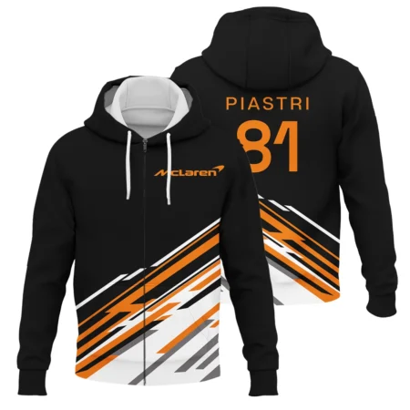 Oscar Piastri McLaren F1 Exclusive Logo Zipper Hoodie BLOP10425A2ZHD