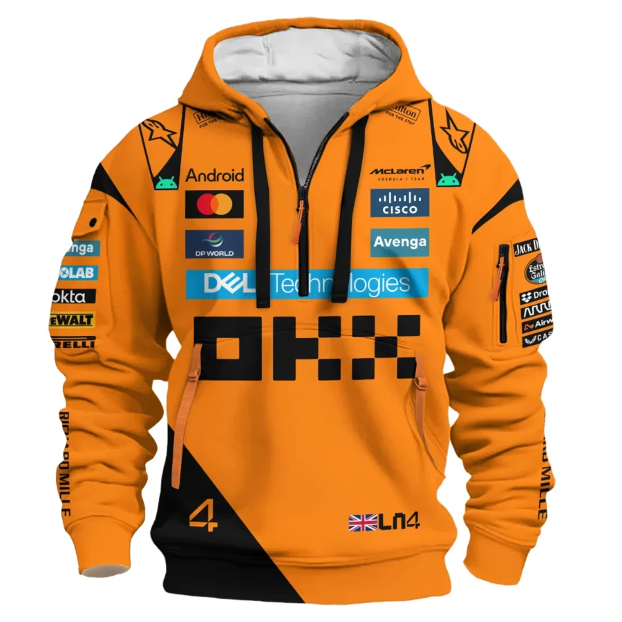 Lando Norris McLaren Formula One Exclusive Hoodie Half Zipper BLF1180525A1HDF