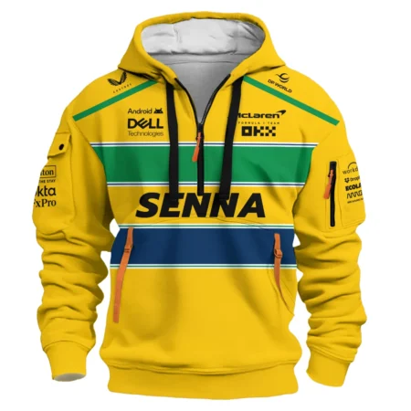 Ayrton Senna McLaren Formula One Exclusive Hoodie Half Zipper BLF1190525A2HDF