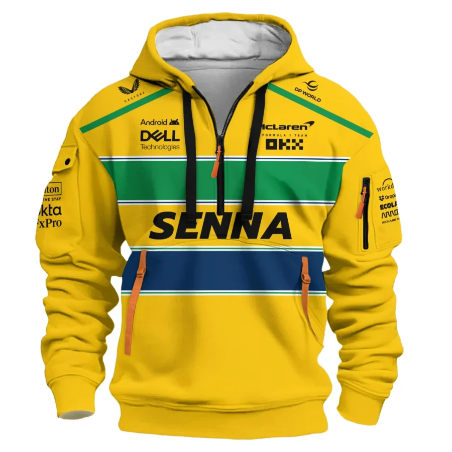 Ayrton Senna McLaren Formula One Exclusive Hoodie Half Zipper BLF1190525A2HDF