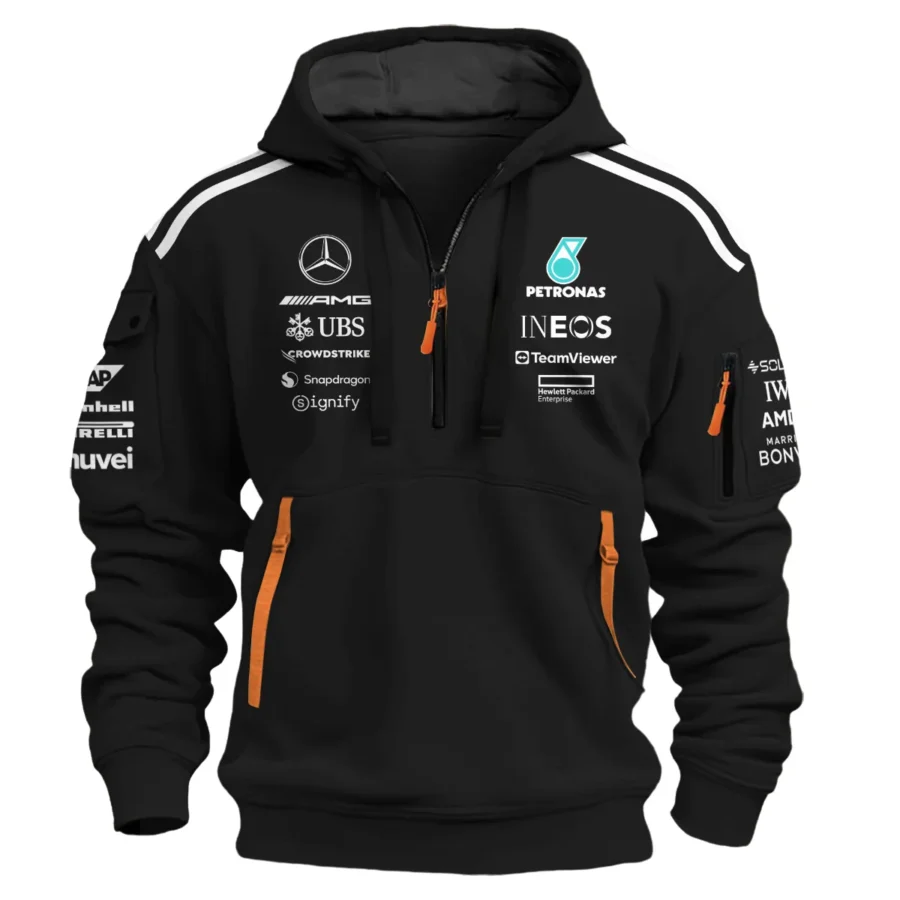 2025 Team Mercedes-AMG Petronas F1 Exclusive Logo Hoodie Half Zip BLMER6525A13HZ
