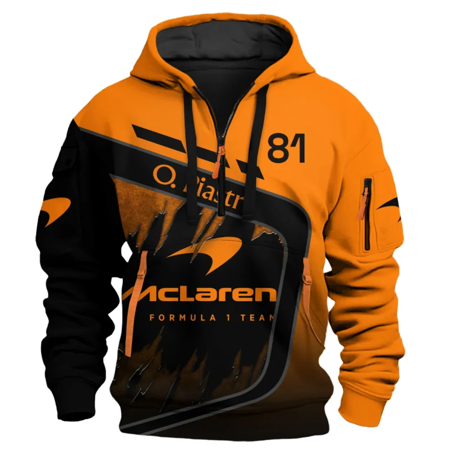 Oscar Piastri McLaren F1 Exclusive Logo Hoodie Half Zip BLOP3425A13HZ