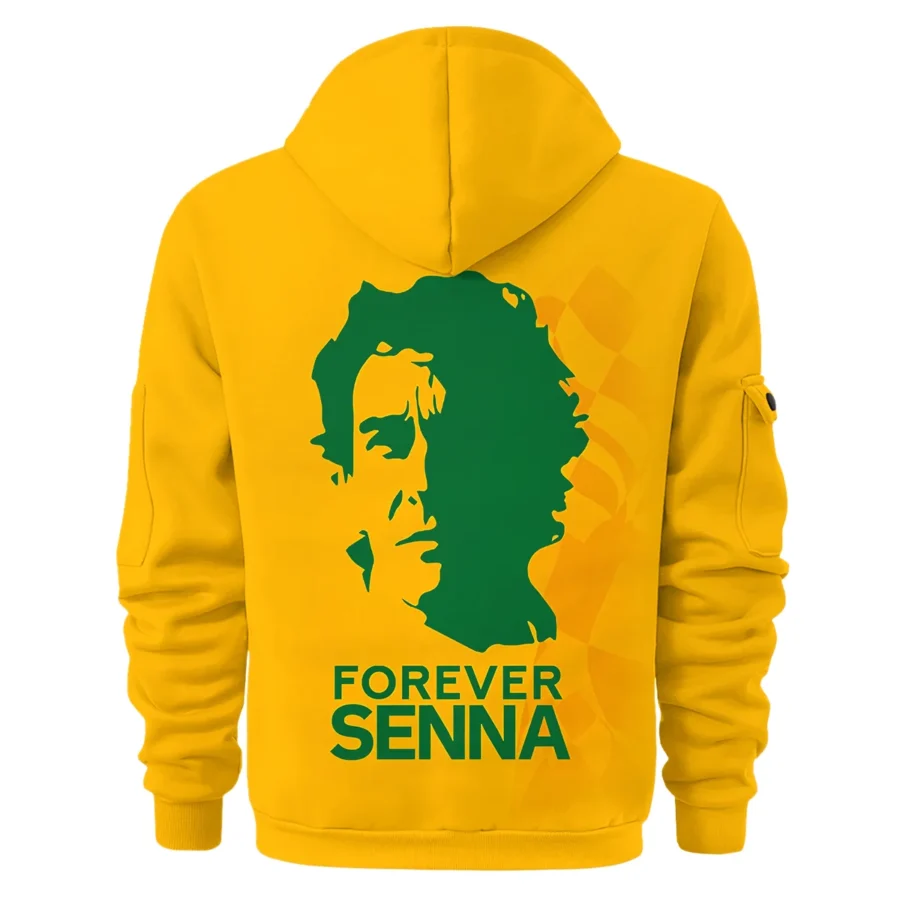 Forever Senna McLaren Formula One Exclusive Hoodie Half Zipper BLF1190525A3HDF