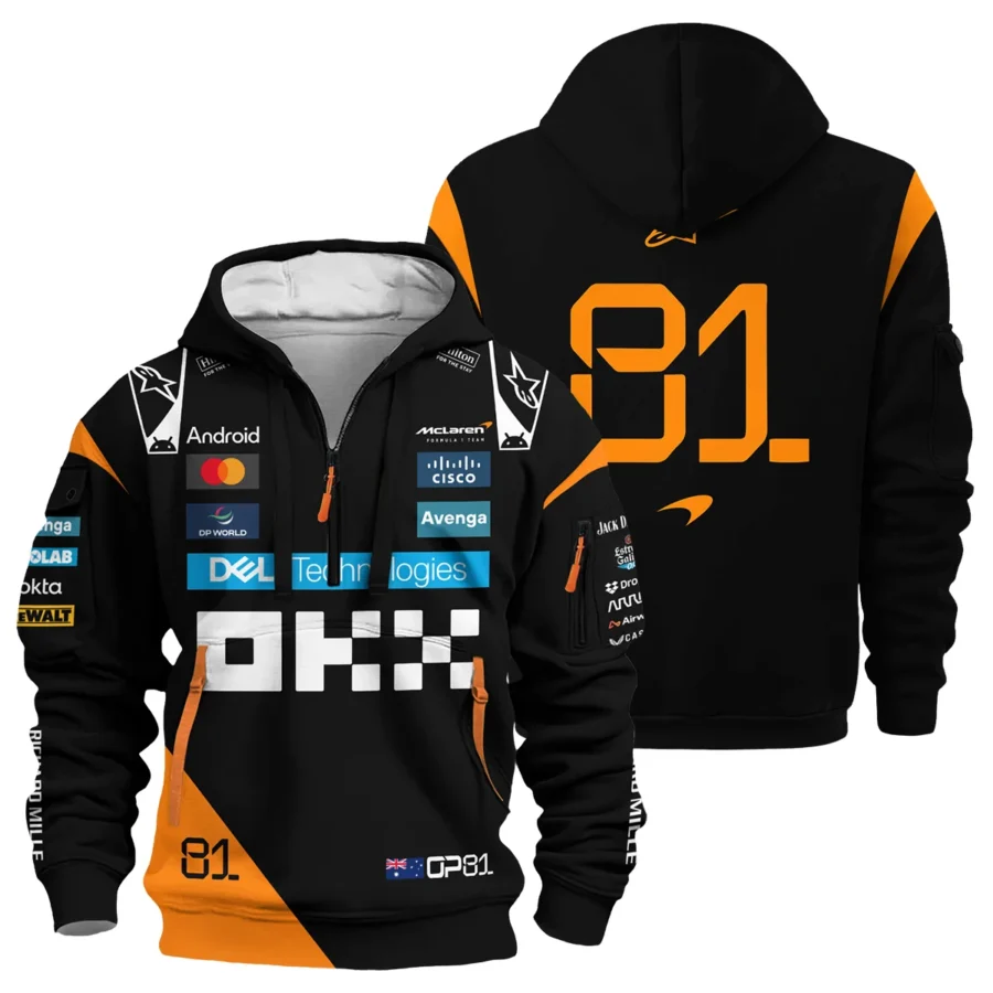 Oscar Piastri McLaren Formula One Exclusive Hoodie Half Zipper BLF1180525A4HDF