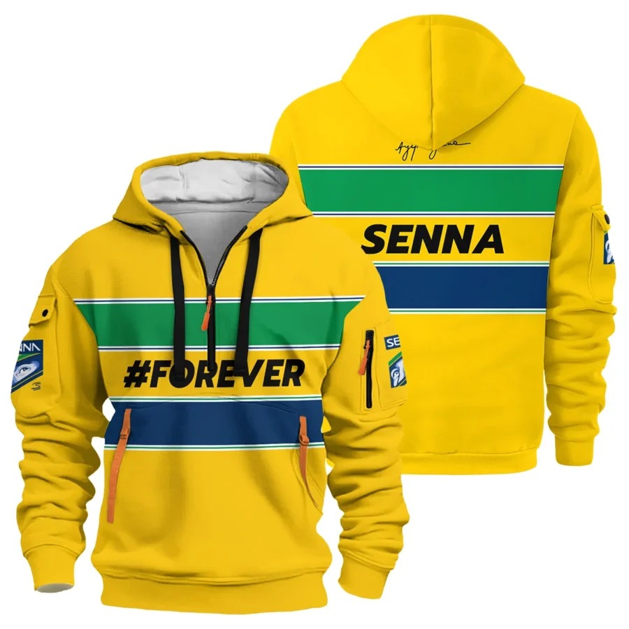 Forever Senna Formula One Exclusive Hoodie Half Zipper BLF1190525A1HDF