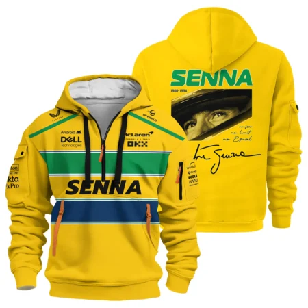 Ayrton Senna McLaren Formula One Exclusive Hoodie Half Zipper BLF1190525A2HDF