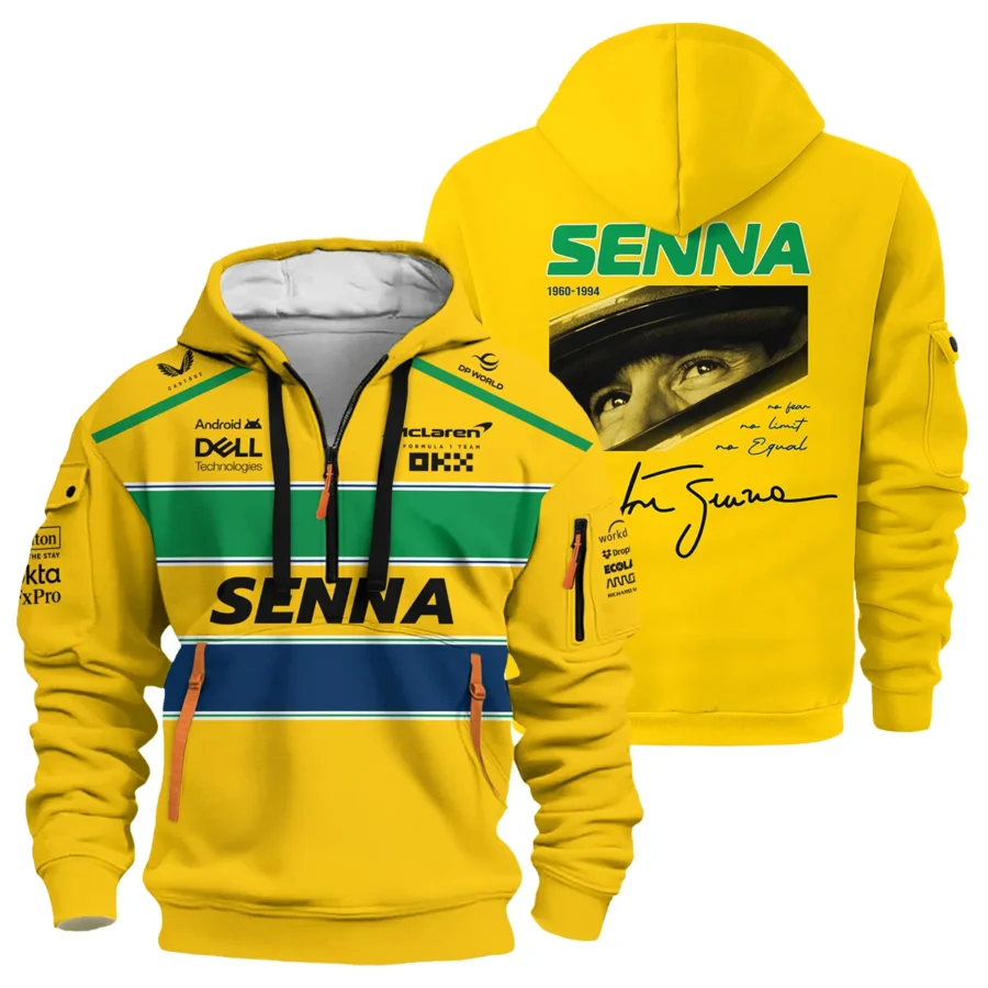 Ayrton Senna McLaren Formula One Exclusive Hoodie Half Zipper BLF1190525A2HDF