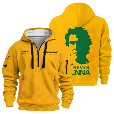 Forever Senna McLaren Formula One Exclusive Hoodie Half Zipper BLF1190525A3HDF