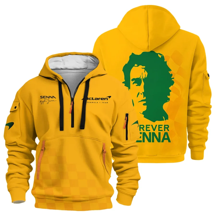 Forever Senna McLaren Formula One Exclusive Hoodie Half Zipper BLF1190525A3HDF