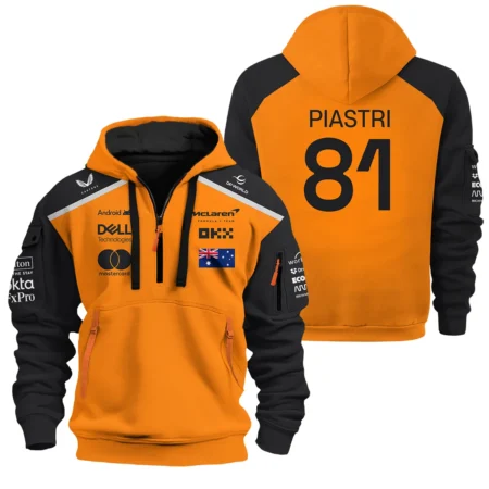 Oscar Piastri McLaren Formula One Exclusive Logo Hoodie Half Zipper BLF1290325A3MCLHDF
