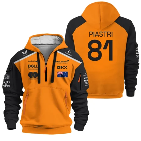 Oscar Piastri McLaren Formula One Exclusive Logo Hoodie Half Zipper BLF1290325A3MCLHDF