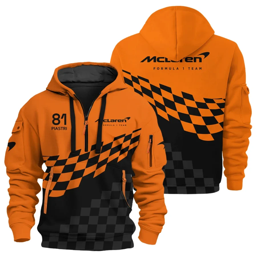 Oscar Piastri McLaren F1 Exclusive Logo Hoodie Half Zip BLOP10425A13HZ