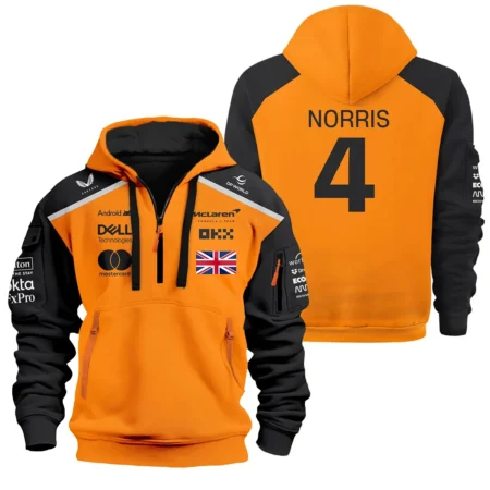 Lando Norris McLaren Formula One Exclusive Logo Hoodie Half Zipper BLF1290325A1MCLHDF