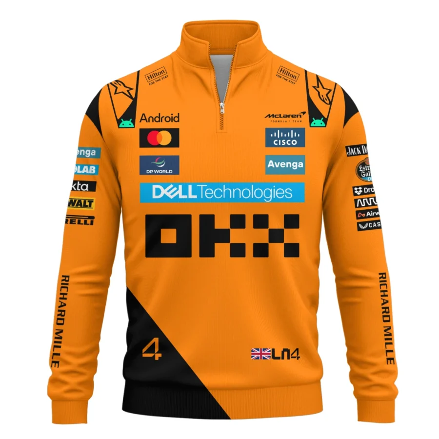 Lando Norris McLaren Formula One Exclusive Quarter-Zip Sweatshirt BLF1180525A1QZS