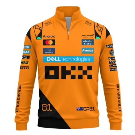 Oscar Piastri McLaren Formula One Exclusive Quarter-Zip Sweatshirt BLF1180525A3QZS