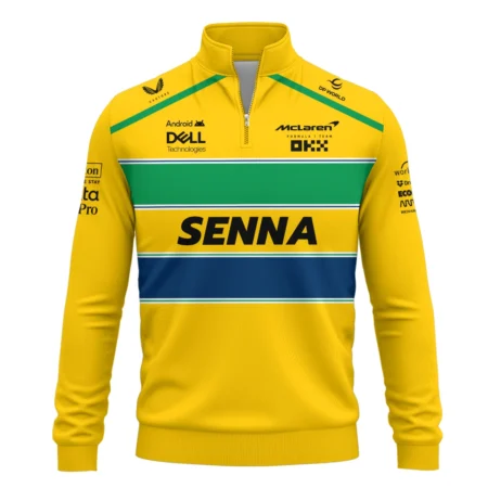 Ayrton Senna McLaren Formula One Exclusive Quarter-Zip Sweatshirt BLF1190525A2QZS