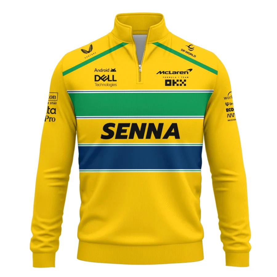 Ayrton Senna McLaren Formula One Exclusive Quarter-Zip Sweatshirt BLF1190525A2QZS