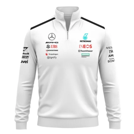 2025 Team Mercedes-AMG Petronas F1 Quarter-Zip Sweatshirt All Over Prints BLMER6525A2QTZ