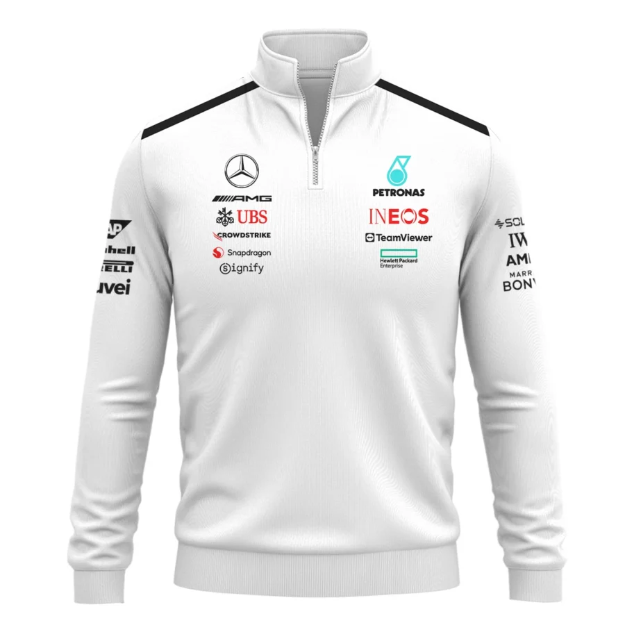 2025 Team Mercedes-AMG Petronas F1 Quarter-Zip Sweatshirt All Over Prints BLMER6525A2QTZ