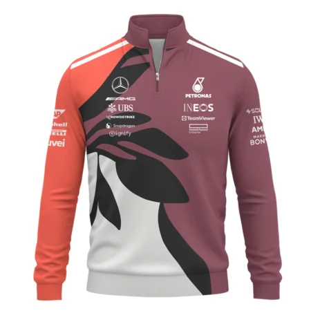 2025 Miami Floral Mercedes-AMG Petronas F1 Quarter-Zip Sweatshirt All Over Prints BLMER6525A3QTZ
