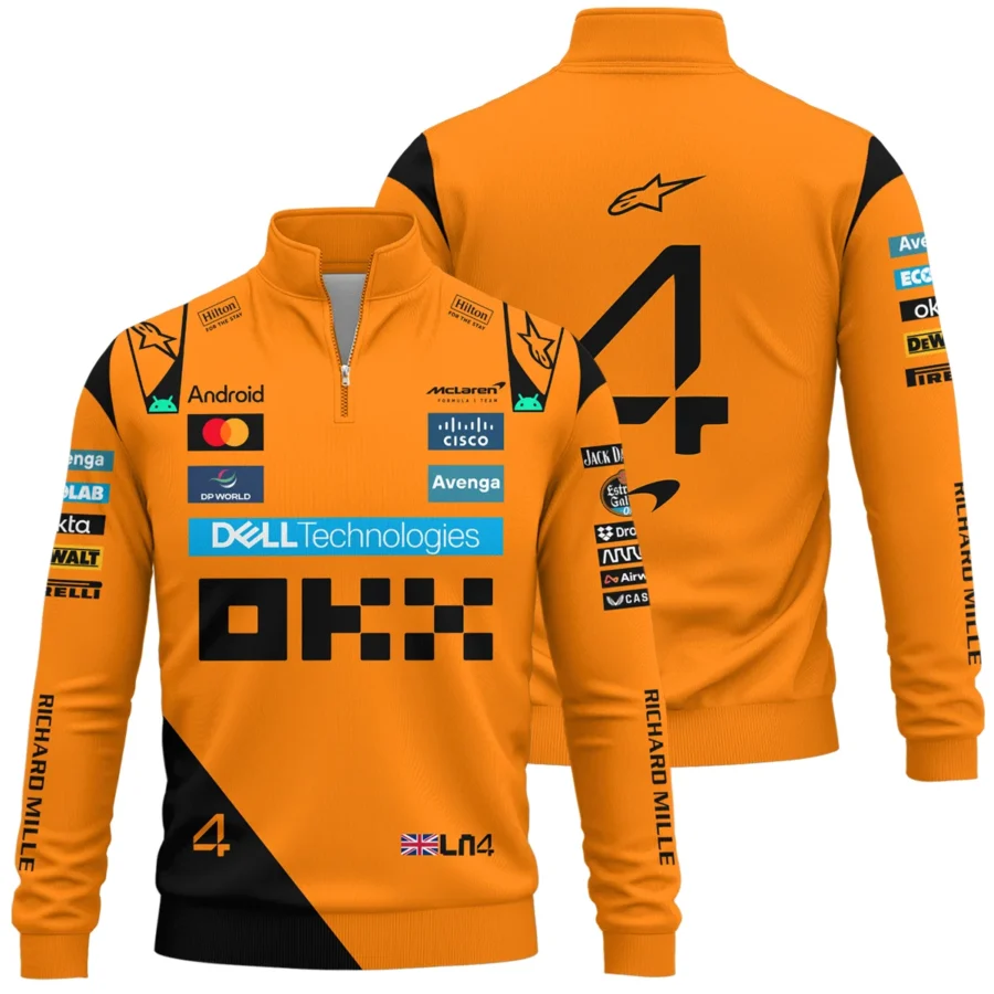 Lando Norris McLaren Formula One Exclusive Quarter-Zip Sweatshirt BLF1180525A1QZS