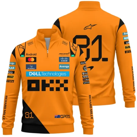 Oscar Piastri McLaren Formula One Exclusive Quarter-Zip Sweatshirt BLF1180525A3QZS