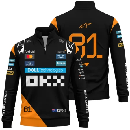 Oscar Piastri McLaren Formula One Exclusive Quarter-Zip Sweatshirt BLF1180525A4QZS