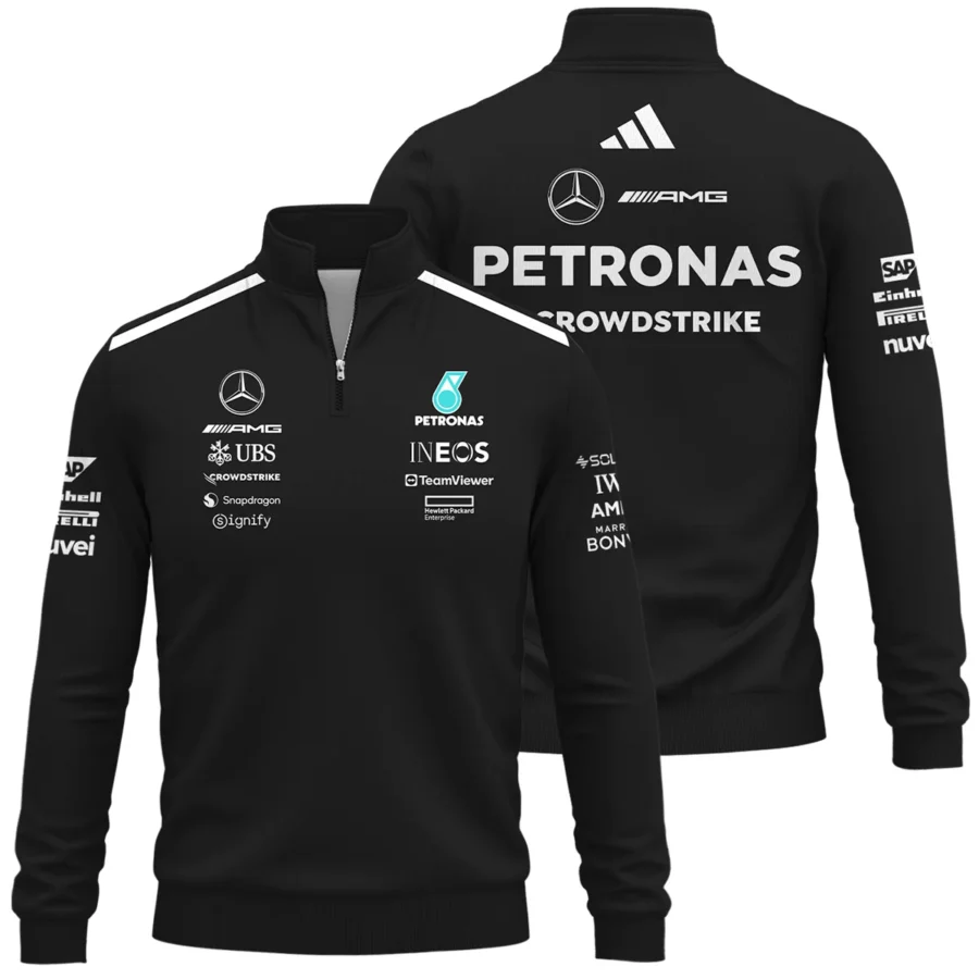 2025 Team Mercedes-AMG Petronas F1 Quarter-Zip Sweatshirt All Over Prints BLMER6525A1QTZ