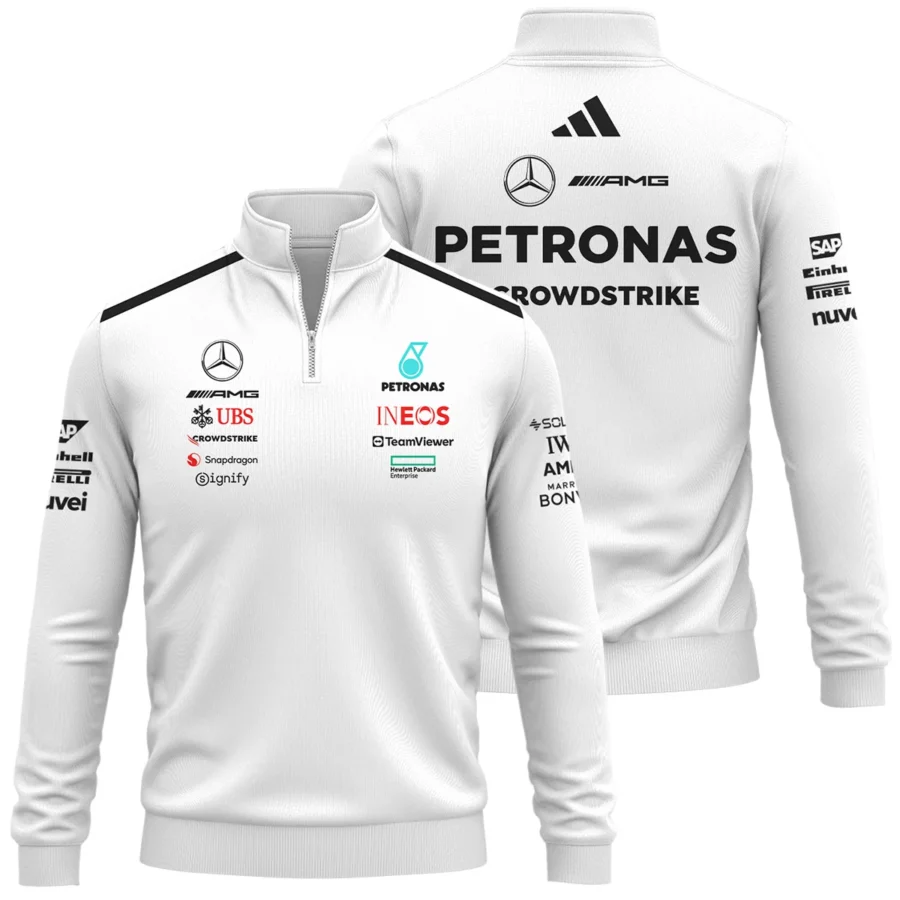 2025 Team Mercedes-AMG Petronas F1 Quarter-Zip Sweatshirt All Over Prints BLMER6525A2QTZ