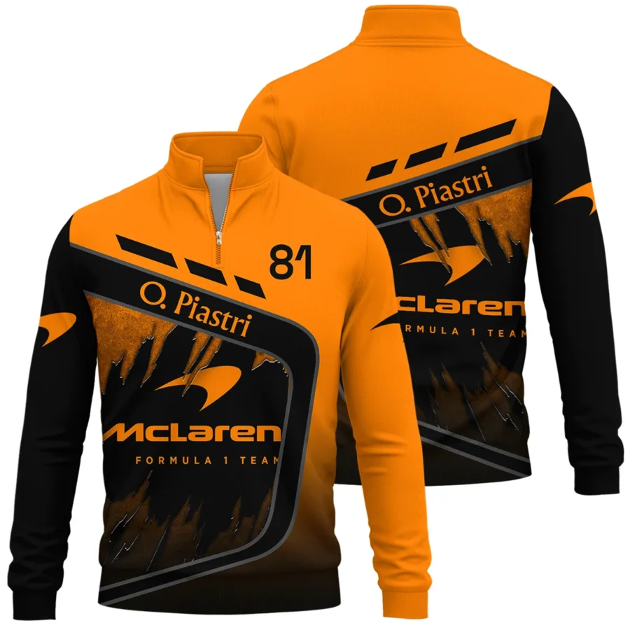 Oscar Piastri McLaren F1 Quarter-Zip Sweatshirt All Over Prints BLOP3425A1QTZ