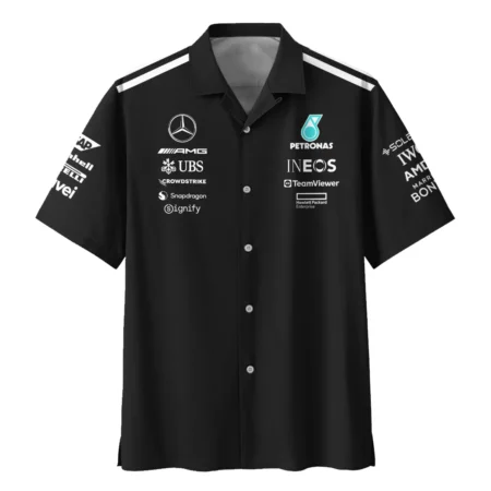 2025 Team Mercedes-AMG Petronas F1 Hawaiian Shirt All Over Prints BLMER6525A1HW