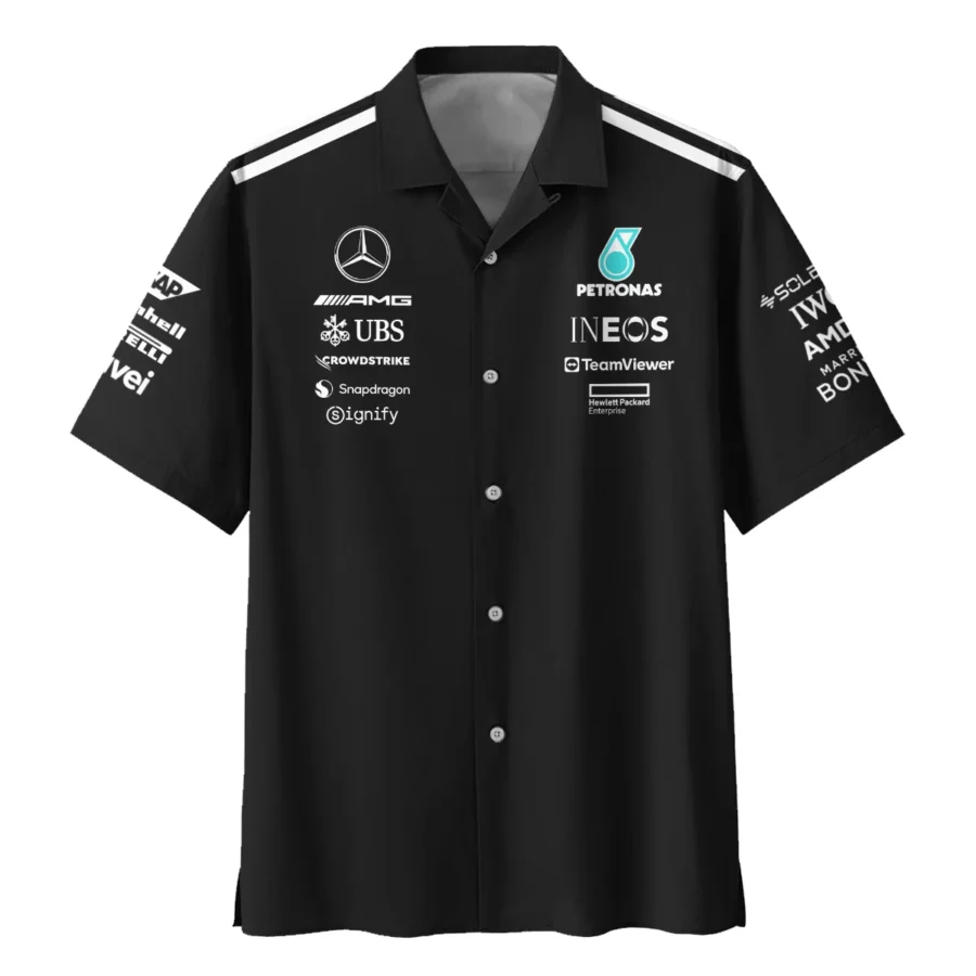 2025 Team Mercedes-AMG Petronas F1 Hawaiian Shirt All Over Prints BLMER6525A1HW