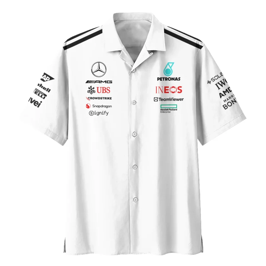 2025 Team Mercedes-AMG Petronas F1 Hawaiian Shirt All Over Prints BLMER6525A2HW
