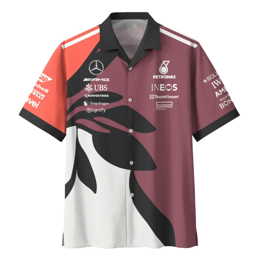 2025 Miami Floral Mercedes-AMG Petronas F1 Hawaiian Shirt All Over Prints BLMER6525A3HW