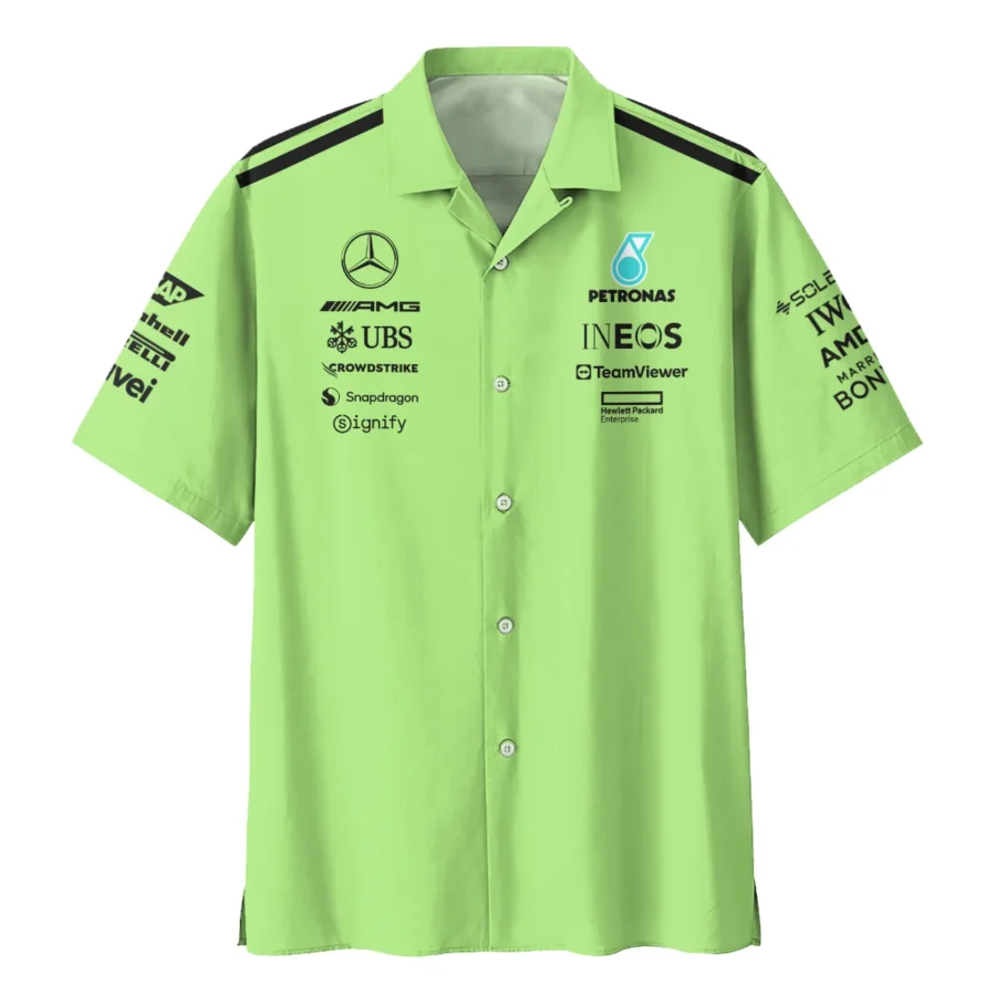 Mercedes-AMG Petronas F1 Hawaiian Shirt All Over Prints BLMER6525A4HW