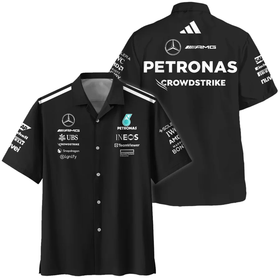 2025 Team Mercedes-AMG Petronas F1 Hawaiian Shirt All Over Prints BLMER6525A1HW