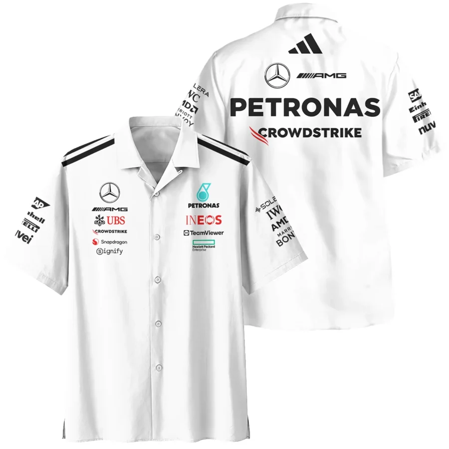 2025 Team Mercedes-AMG Petronas F1 Hawaiian Shirt All Over Prints BLMER6525A2HW