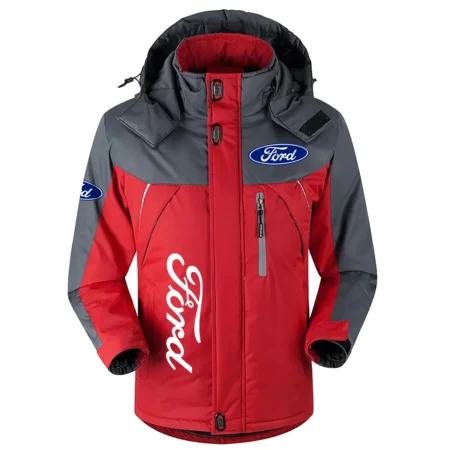 Ford Exclusive Logo Outdoor Plush Charging Suit Waterproof Windproof Jacket Detachable Hood BLC21525A1FRD1