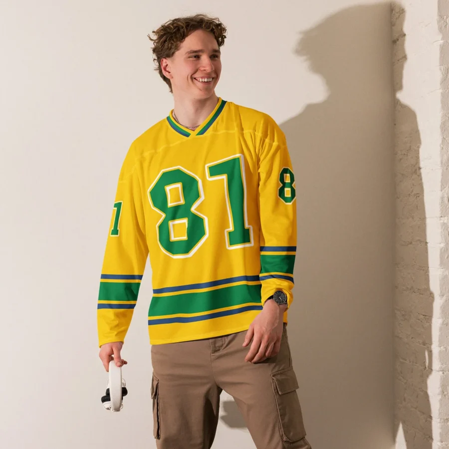 Oscar Piastri McLaren F1 V Neck Hockey Jersey BLF18525A3HJY - Green Gold
